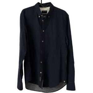 Rag & Bone New York Navy Cotton Button-Down Oxford Shirt - Men Medium